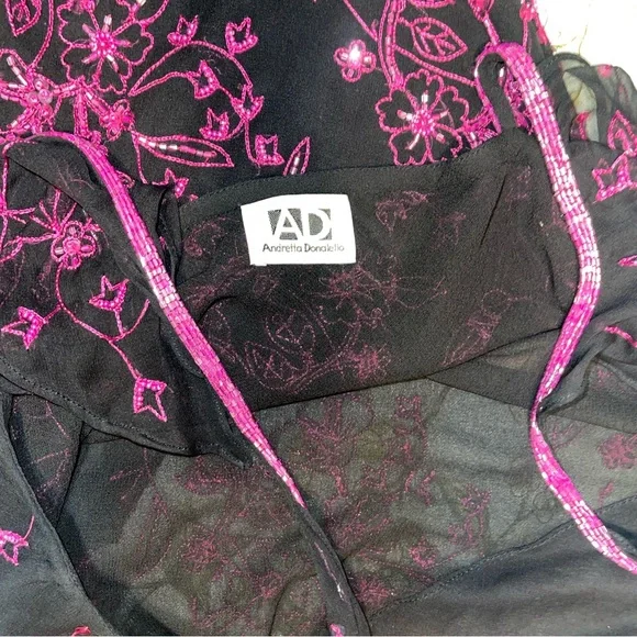 Vintage Andretta Donatello Silk Beaded Sequin Embroidered Top - Picture 3 of 16
